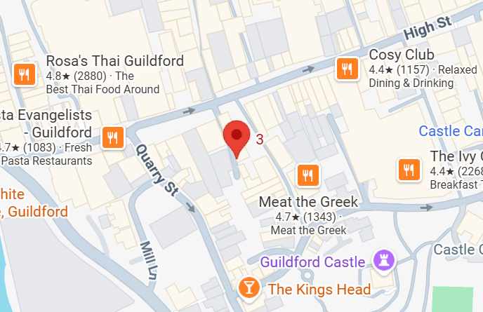 Map showing Piattini at 3 The Shambles in Guildford